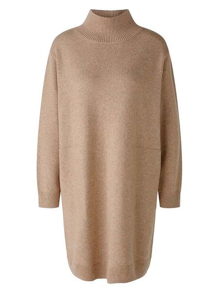 Oui Sukienka w kolorze beżowym rozmiar: 38. Brązowe sukienki Oui, bez wzorów, z wełny, bez kołnierzyka, bez ramiączek, midi. Za 218,05 zł.