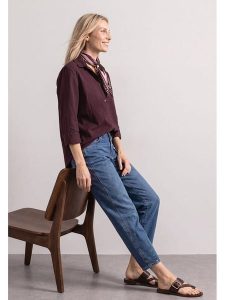 Street One Koszula w kolorze bordowym rozmiar: 44. Czerwone koszule Street One, bez wzorów, z bawełny, bez kołnierzyka, bez ramiączek. Za 164,95 zł.