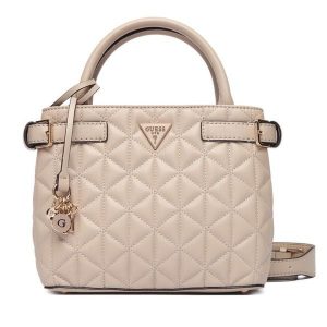 Torebka Guess. Brązowe kuferki Guess, z aplikacjami, bez dodatków. Za 589,99 zł.