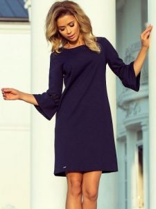 Sukienka Model Margaret 190-6 Navy - Numoco. Niebieskie sukienki NUMOCO, l, bez wzorów, z elastanu, wizytowe, bez kołnierzyka, plus size, bez ramiączek, rozkloszowane. Za 209,40 zł.