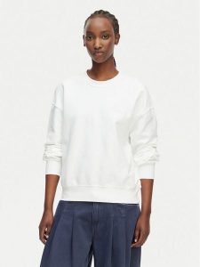 Calvin Klein Bluza LV044G214G Biały Regular Fit. Białe bluzy Calvin Klein, m, bez wzorów, z bawełny, bez kaptura. Za 369,99 zł.