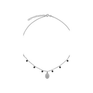 Srebrny naszyjnik choker medalik z czarnymi cyrkoniami. Naszyjniki marki Atdiament. Za 109,00 zł.