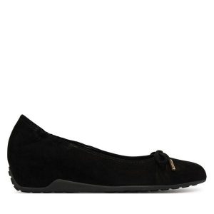 Półbuty HÖGL. Czarne czółenka HÖGL, bez wzorów, bez obcasa, na koturnie, bez zapięcia. Za 489,99 zł.