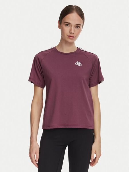 Kappa T-Shirt 371U6WW Fioletowy Regular Fit. Fioletowe t-shirty Kappa, xs, bez wzorów, z bawełny, bez kołnierzyka, bez ramiączek. Za 69,99 zł.
