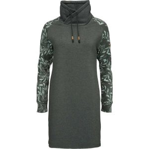 Damska sukienka/bluza Loap Ebnera zielona. Zielone sukienki LOOP, m, bez wzorów, sportowe, bez kołnierzyka, bez ramiączek, sportowe. Za 241,99 zł.