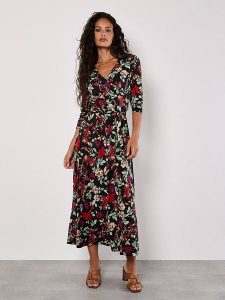 Apricot Sukienka ze wzorem rozmiar: XS. Pomarańczowe sukienki Apricot, xs, bez wzorów, z tkaniny, bez kołnierzyka, bez ramiączek, maxi. Za 82,99 zł.