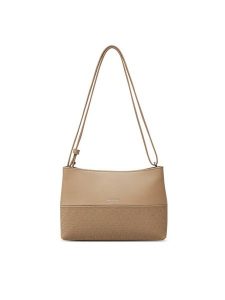 Calvin Klein Torebka Ck Mixmedia Convertible Bag_Mono K60K613170 Beżowy. Brązowe torebki klasyczne Calvin Klein, bez wzorów, ze skóry, bez dodatków. Za 199,99 zł.