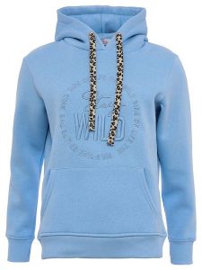 Zwillingsherz Bluza "Nelina" w kolorze błękitnym rozmiar: onesize. Niebieskie bluzy Zwillingsherz, bez wzorów, z bawełny, z kapturem. Za 219,95 zł.