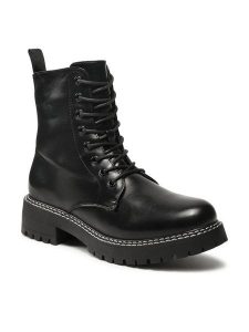 Jenny Fairy Trapery WS5218-05-B Czarny. Czarne buty zimowe Jenny Fairy, ze skóry, bez obcasa, bez zapięcia. Za 95,99 zł.