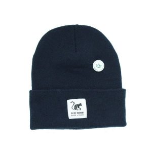 Czapka beanie unisex dla dorosłych z recyklingu – jeden rozmiar – (granatowa). Niebieskie czapki SURF MONKEY, bez wzorów, z materiału. Za 119,95 zł.