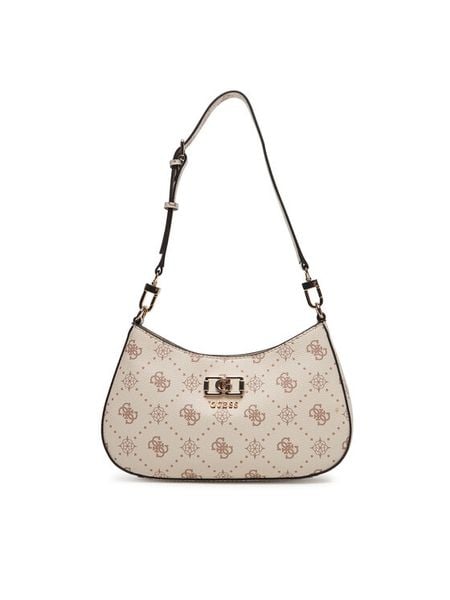 Guess Torebka Emelie Logo HWGP99 28180 Écru. Torebki klasyczne Guess, z aplikacjami, ze skóry, bez dodatków. Za 609,99 zł.