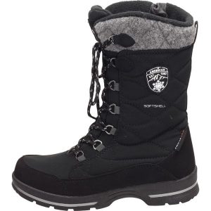 Czarne zimowe śniegowce damskie z membraną American Club Softshell Sn0. Czarne buty zimowe American CLUB, z jeansu, bez obcasa, bez zapięcia. Za 249,00 zł.