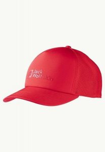JACK WOLFSKIN Czapka z daszkiem Uson Cap red glow. Czerwone czapki Jack Wolfskin, bez wzorów, z elastanu, sportowe. Za 62,90 zł.