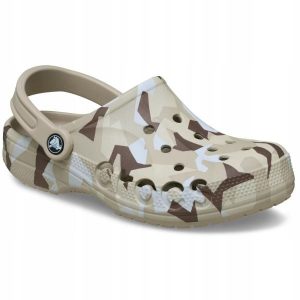 Chodaki Klapki Unisex Baya Seasonal Printed 206230 Clog 36-37. Białe klapki Crocs, bez wzorów, z materiału, bez obcasa. Za 179,99 zł.