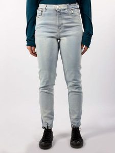 Diesel Clothes Dżinsy "Babhila" - Slim fit - w kolorze błękitnym rozmiar: W25/L32. Niebieskie jeansy Diesel Clothes, z aplikacjami, z podwyższonym stanem. Za 267,92 zł.