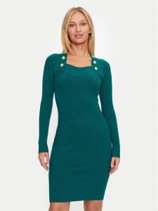 Marciano Guess Sukienka dzianinowa 4BGK01 5613Z Zielony Slim Fit. Zielone kombinezony Marciano Guess, z aplikacjami, z dzianiny, bez kołnierzyka, bez ramiączek. Za 379,99 zł.