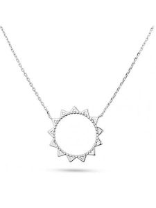Eclat d'Argent Srebrny naszyjnik z elementami ozdobnymi - dł. 38 cm rozmiar: onesize. Szare naszyjniki Eclat d'Argent, srebrne. Za 96,60 zł.