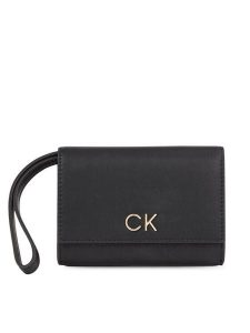 Calvin Klein Portfel Re-Lock Bifold & Cardholder Sm K60K611092 Czarny. Czarne portfele Calvin Klein, bez wzorów, ze skóry. Za 379,99 zł.