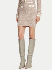Guess Spódnica mini 0000306227972 Beżowy Regular Fit. Brązowe spódnice Guess, m, z aplikacjami, mini. Za 434,99 zł.
