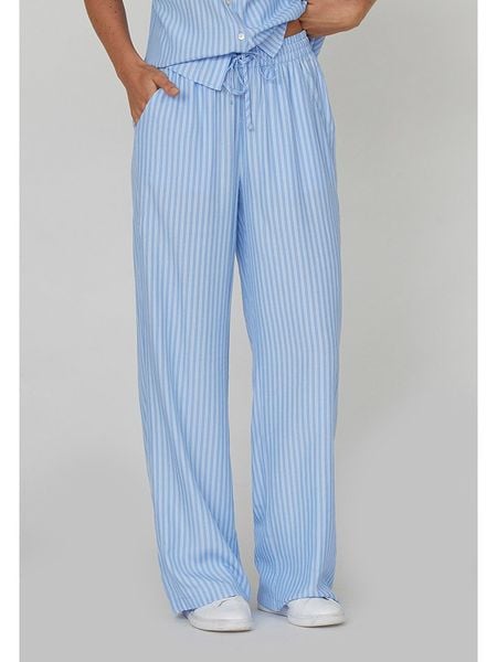 SisterS point Spodnie w kolorze błękitnym rozmiar: S. Niebieskie spodnie z wysokim stanem Sisters Point, bez wzorów, z materiału, z podwyższonym stanem. Za 82,83 zł.