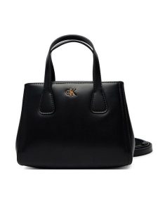 Calvin Klein Torebka Ck Mini Tote Crossbody LV04F3520G Czarny. Czarne torebki klasyczne Calvin Klein, bez wzorów, ze skóry, bez dodatków. Za 529,99 zł.