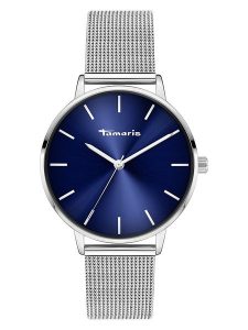Tamaris Zegarek kwarcowy w kolorze srebrno-niebieskim rozmiar: onesize. Szare, analogowe zegarki Tamaris. Za 167,95 zł.
