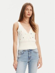 United Colors Of Benetton Top 10C1EH01A Beżowy Regular Fit. Brązowe topy United Colors of Benetton, m, bez wzorów, z bawełny, bez kołnierzyka, bez ramiączek. Za 139,99 zł.