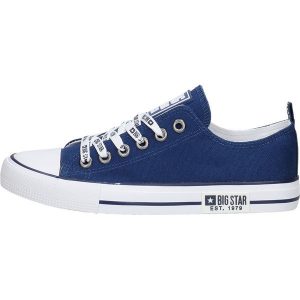 Granatowe tekstylne trampki damskie Big Star Kk274103. Niebieskie trampki Big Star, bez wzorów, z tkaniny, bez zapięcia. Za 115,00 zł.