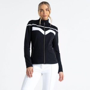 Bluza narciarska damska Dare2b Rocker Core Stretch UPF 50+. Czarne bluzy Dare 2b, na zimę, m, bez wzorów, bez kaptura. Za 176,00 zł.