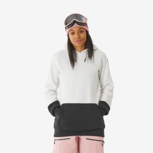 Bluza snowboardowa z kapturem damska Dreamscape zip. Białe bluzy DREAMSCAPE, na zimę, m, bez wzorów, z bawełny, z kapturem. Za 169,99 zł.