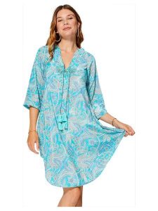 Aller Simplement Sukienka w kolorze turkusowym rozmiar: 38/40. Niebieskie sukienki Aller Simplement, bez wzorów, bez kołnierzyka, bez ramiączek, mini. Za 43,99 zł.