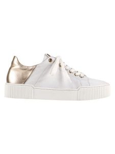 Högl Skórzane sneakersy w kolorze złoto-białym rozmiar: 43. Białe trampki HÖGL, bez wzorów, bez zapięcia. Za 420,95 zł.