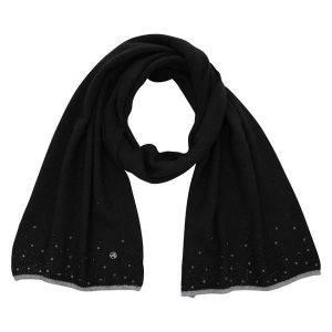 Szalik damski Euro-Star Arabella. Czarne szaliki EURO-STAR, bez wzorów, z dzianiny. Za 233,50 zł.