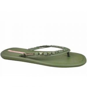 Japonki damskie Ipanema 27130AV466. Zielone klapki Ipanema, bez wzorów, z materiału, bez obcasa. Za 57,99 zł.
