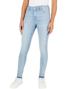 Pepe Jeans Dżinsy - Slim fit - w kolorze błękitnym rozmiar: W31. Niebieskie jeansy Pepe Jeans, z aplikacjami, z jeansu, z podwyższonym stanem. Za 166,88 zł.