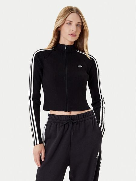 Adidas Bluza adicolor 3-Stripes JY2597 Czarny Slim Fit. Czarne bluzy ADIDAS, s, bez wzorów, z wiskozy, bez kaptura. Za 259,99 zł.