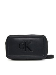 Calvin Klein Torebka Bold Ck Camera Bag LV04F3220G Czarny. Czarne listonoszki Calvin Klein, bez wzorów, ze skóry, bez dodatków. Za 259,99 zł.