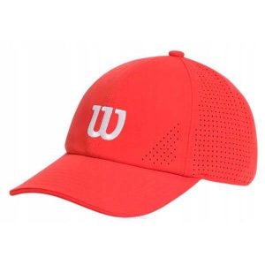 Czapka tenisowa Wilson Active Perforated Cap. Czerwone czapki Wilson, bez wzorów. Za 145,00 zł.
