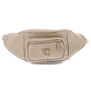Złota Elegancka Damska Nerka Armodo. Brązowe nerki i saszetki Armodo, z aplikacjami, ze skóry ekologicznej, przez ramię, bez dodatków. Za 409,00 zł.