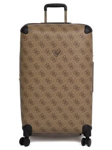 Guess Walizka w kolorze jasnobrązowym - 46 x 77 x 33 cm rozmiar: onesize. Brązowe walizki Guess, z aplikacjami, z materiału. Za 796,99 zł.