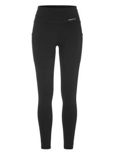 Craft Essence Tights 3 W — legginsy treningowe z szerokim pasem – Black. Czarne legginsy Craft, bez wzorów, z elastanu. Za 344,00 zł.
