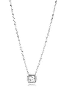 Pandora Srebrny naszyjnik z zawieszką - dł. 45 cm rozmiar: onesize. Szare naszyjniki Pandora, z cyrkonią, srebrne. Za 311,12 zł.