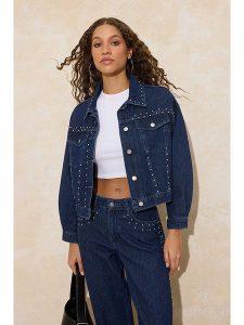 Trendyol Kurtka dżinsowa w kolorze niebieskim rozmiar: M. Niebieskie kurtki Trendyol, m, bez wzorów, z bawełny, bez kaptura. Za 173,99 zł.