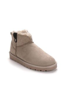 Blackfield Botki zimowe "Efza" w kolorze beżowym rozmiar: 39. Brązowe botki Blackfield, na zimę, z aplikacjami, z materiału, z okrągłym noskiem, bez obcasa, bez zapięcia. Za 139,87 zł.