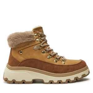 Śniegowce Kimberfeel. Brązowe buty zimowe Kimberfeel, bez obcasa, bez zapięcia. Za 449,99 zł.
