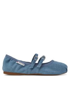 Tommy Jeans Baleriny Ballerina Denim EN0EN02782 Niebieski. Niebieskie balerinki Tommy Jeans, bez wzorów, z denimu, bez obcasa, bez zapięcia. Za 199,99 zł.