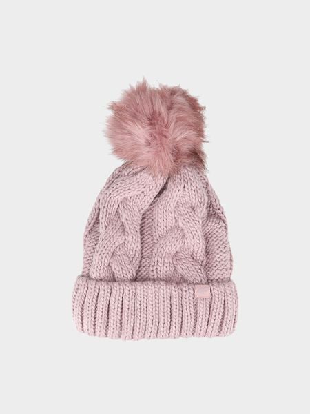 4F Czapka z pomponem damska - różowa S. Czerwone czapki 4f, bez wzorów, z syntetyku, sportowe. W wyprzedaży za 39,99 zł.