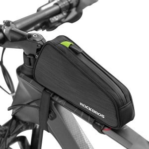Wąska torba rowerowa na ramę 1,1 L. Czarne torby podróżne i sportowe ROCKBROS, bez wzorów, z acetatu, na ramię, duże. Za 86,00 zł.