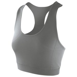 Top Damski / Damski Impact Softex Crop Top. Szare topy SPIRO, bez wzorów, bez kołnierzyka, bez ramiączek. Za 61,99 zł.