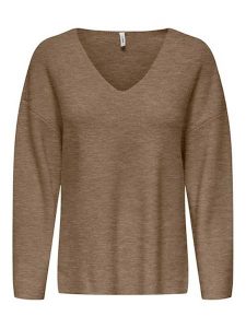 ONLY Sweter w kolorze brązowym rozmiar: M. Brązowe swetry oversize ONLY, m, bez wzorów, ze splotem, bez ramiączek. Za 100,99 zł.